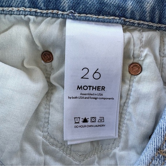MOTHER The Tripper Cutoff Fray Hem Denim Shorts Skating on Thin Ice Size 26 - Picture 7 of 11
